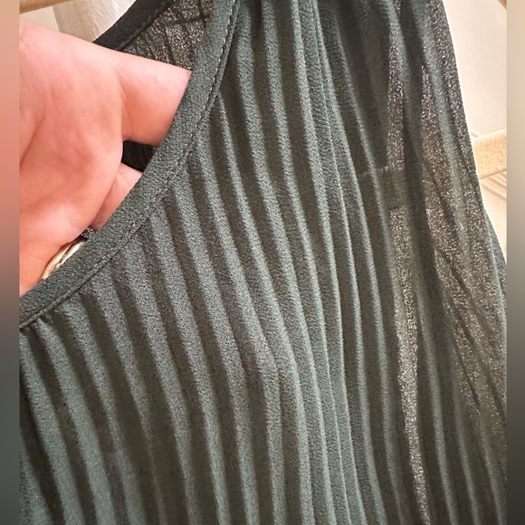 Pleated sleeveless top Zara, dark green, S - Picture 6 of 8